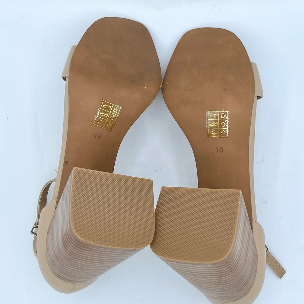 Jeffrey Campbell Nude Pop Star Block Wood Heel Sandal Size 10 - Picture 16 of 16